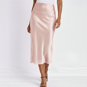 Blush Pink Satin Skirt