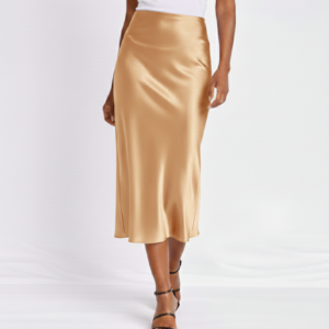 Champagne Gold Satin Skirt