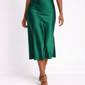 Emerald Green Satin Skirt