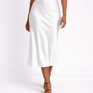 Pure White Satin Skirt