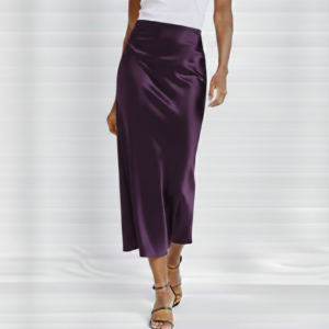 Dark Purple Satin Skirt